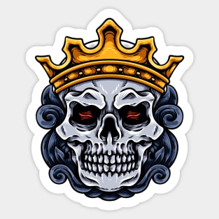 Skull King Head Sticker